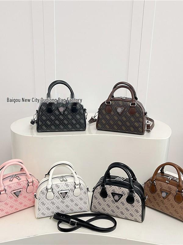 Women's 2025 Cross-border Printed Bowling Bag: European & American Style Versatile Crossbody Handbag