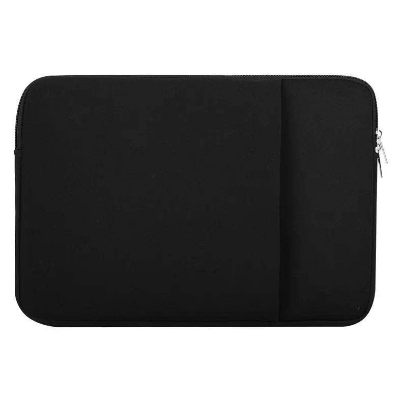 Zachte Laptoptas Sleeve 15,6 17,3 inch Voor Macbook Air Case Pro 11 12 13 14 15 17 inch Huawei Laptoptas Sleeve Cover For Macbook 11 inch zwart
