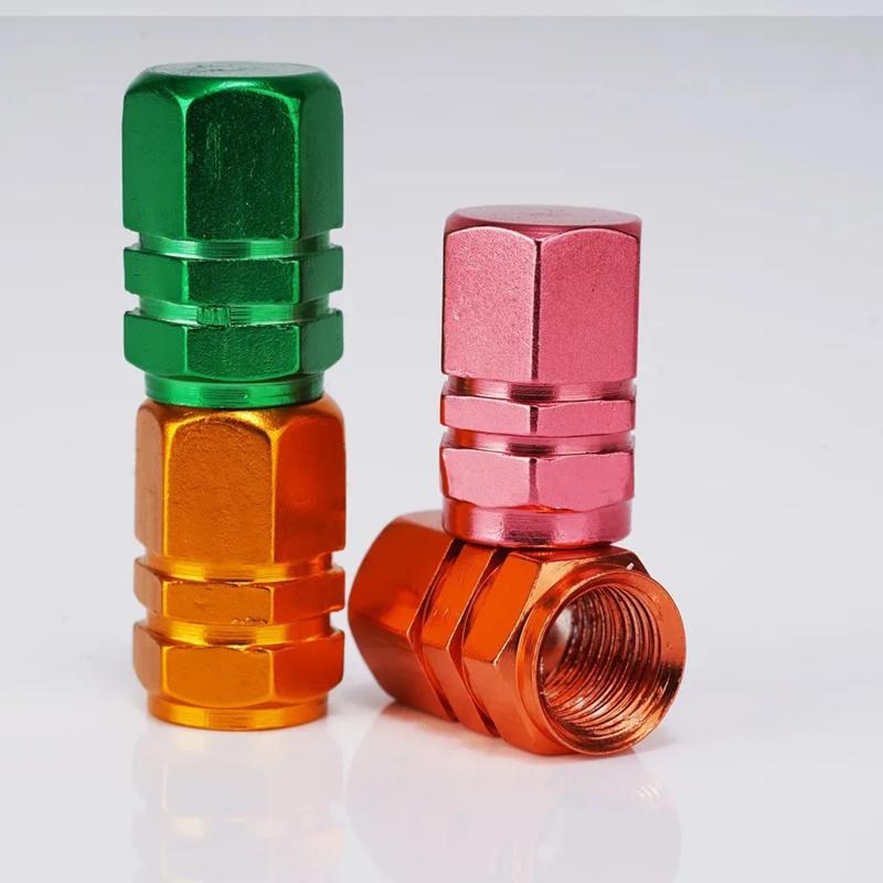 Tire Valve Stem Caps Decorative Tires Accessories Aluminum Alloy Nipple Wheel Caps For Cars Motorcycles Bicycle Cover Dustproof Valve Stems 1