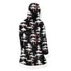 Men's Christmas Long Hooded Cardigan With Pockets Warm Jacket