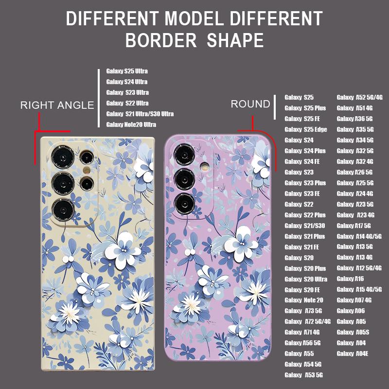 Etui z smyczą i nadrukiem kwiatowym do Samsung Galaxy S24 S23 S22 Ultra S21 FE A14 A34 A52 A54 A15 A25 A35 A55 5G A16 A56 S25 Plus S26 Ultra Pokrowiec