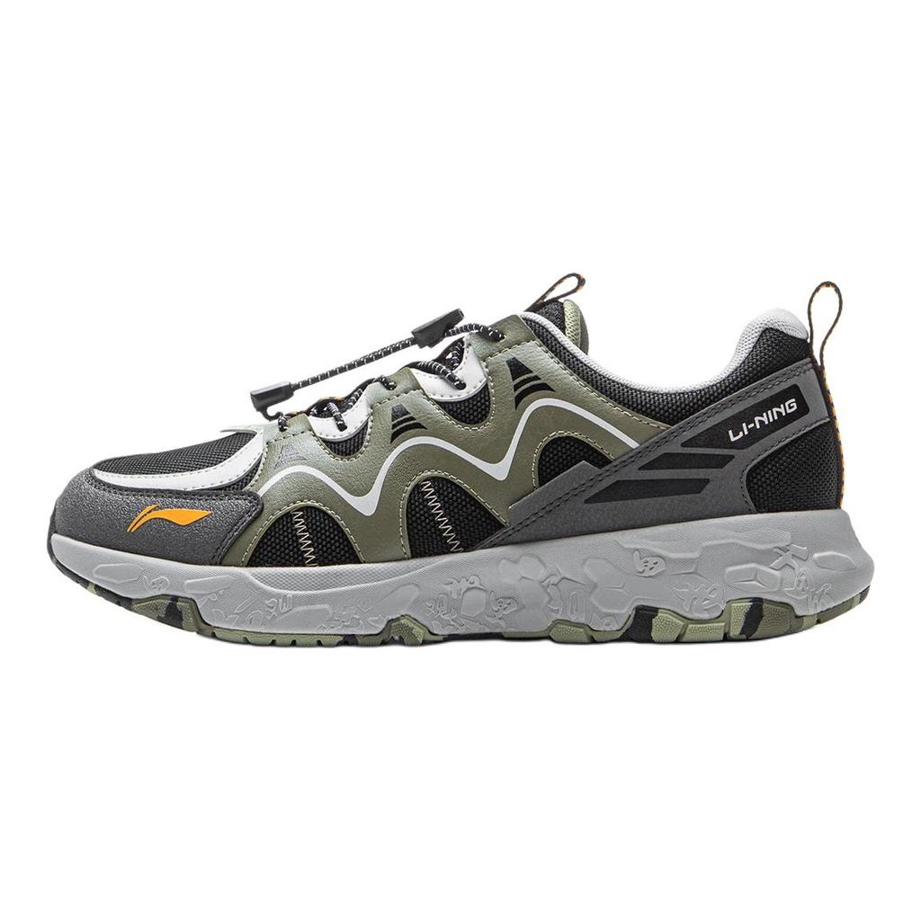 Li Ning Kids Running Shoes Comfortable Versatile Shock Absorbing Durable Waterproof Low Top Kids sneaker Green YKFV152-1