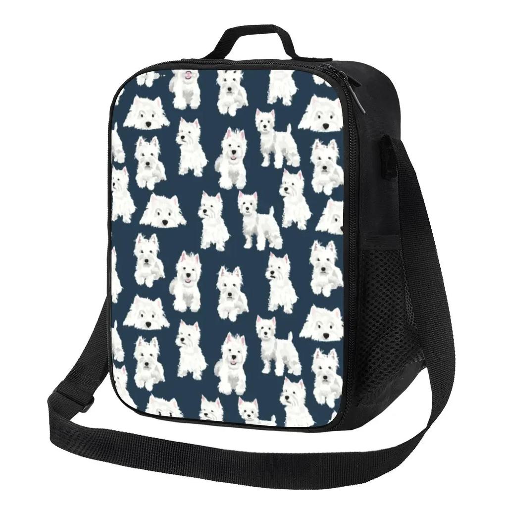 Cute Westie Puppy Dog Resuable Lunch Box for Leakproof West Highland White Terrier Cooler Thermal Food Insulated Lunch Bag