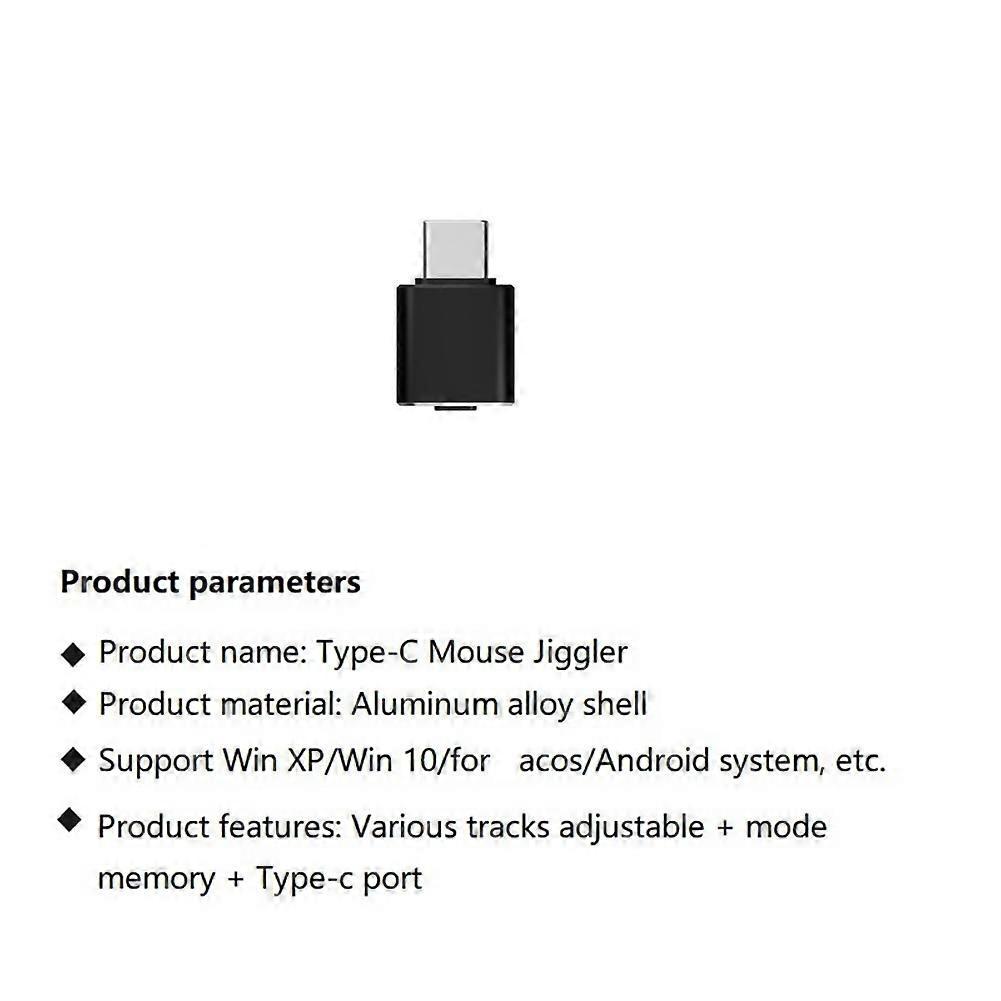 USB C Mouse Jiggler Undetectable Automatic Type C Mouse Mover 3 Jiggle Modes Driver-Free for Keeps Computer Awake Silver