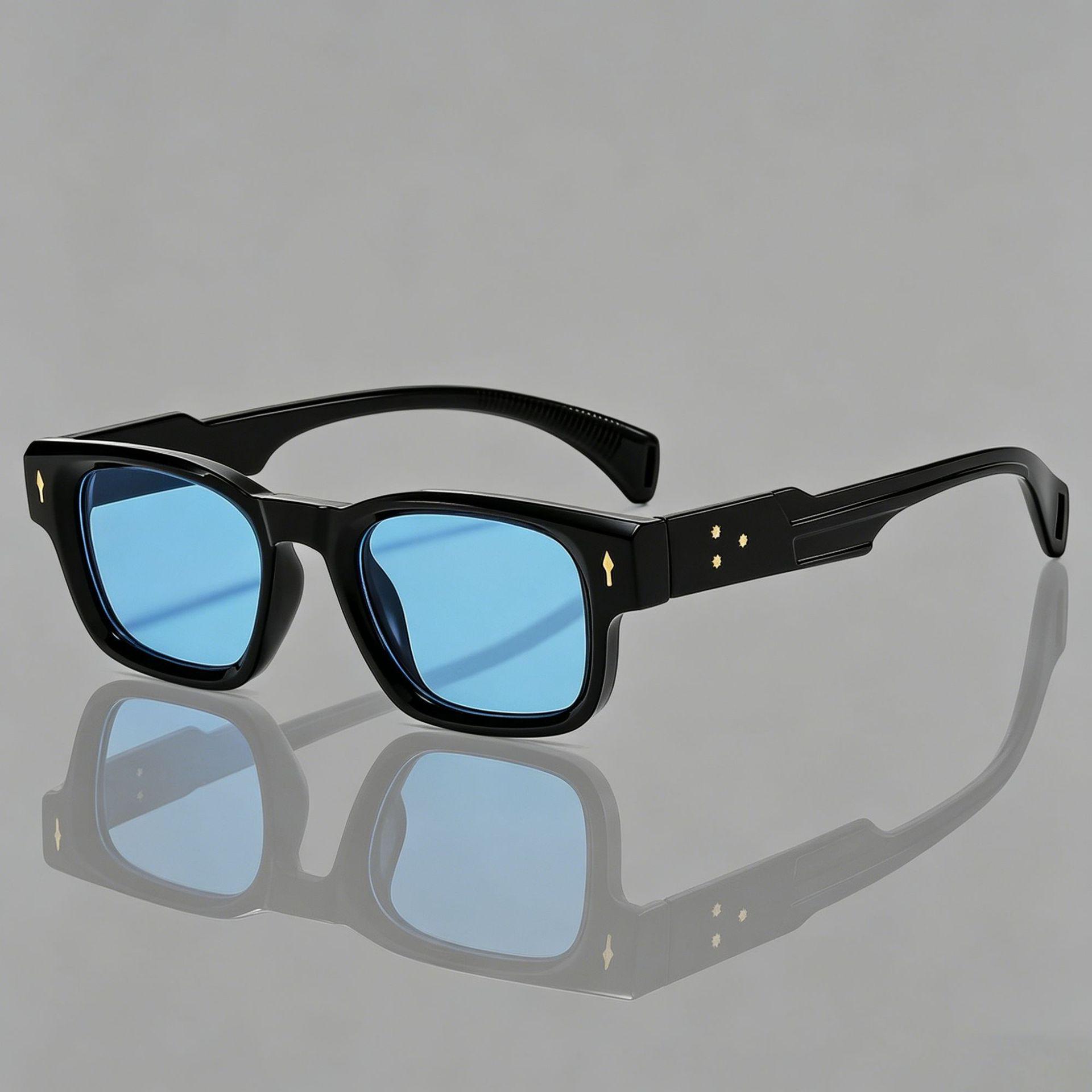 Trendy Unisex Square Frame Sunglasses, European Arrow Design, Model 89281