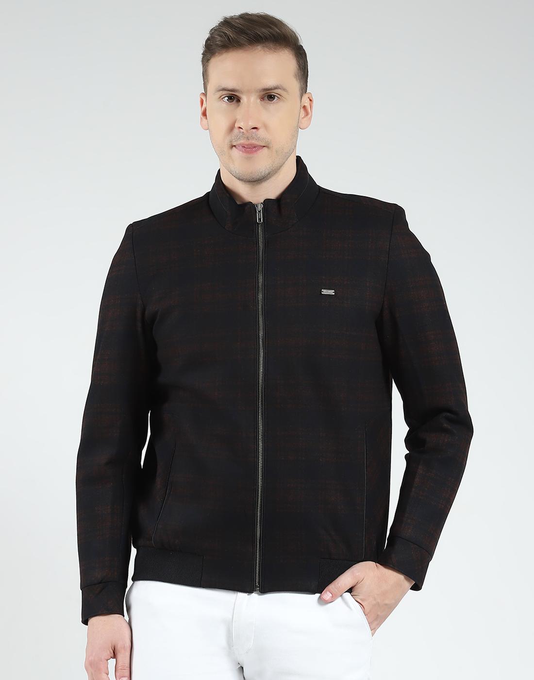 

Мужская клетчатая зимняя куртка Monte Carlo | Стандартная посадка | Пальто с длинным рукавом, воротником-стойкой и застежкой-молнией для мужчин L винный