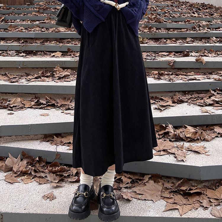 

Женская ретро-юбка А-силуэта зеленого цвета с высокой талией - Корейский нежный стиль, облегающая, средней длины, универсальная для весны и осени L