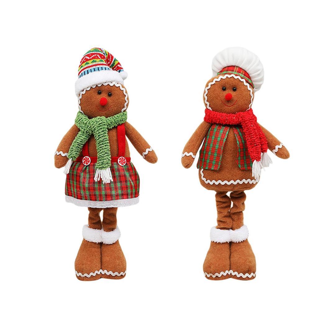 Christmas Gingerbread Man Ornaments Standing Toys Gingerbread Man Doll for Porch Indoor Yard Outdoor Couples11:38bedding