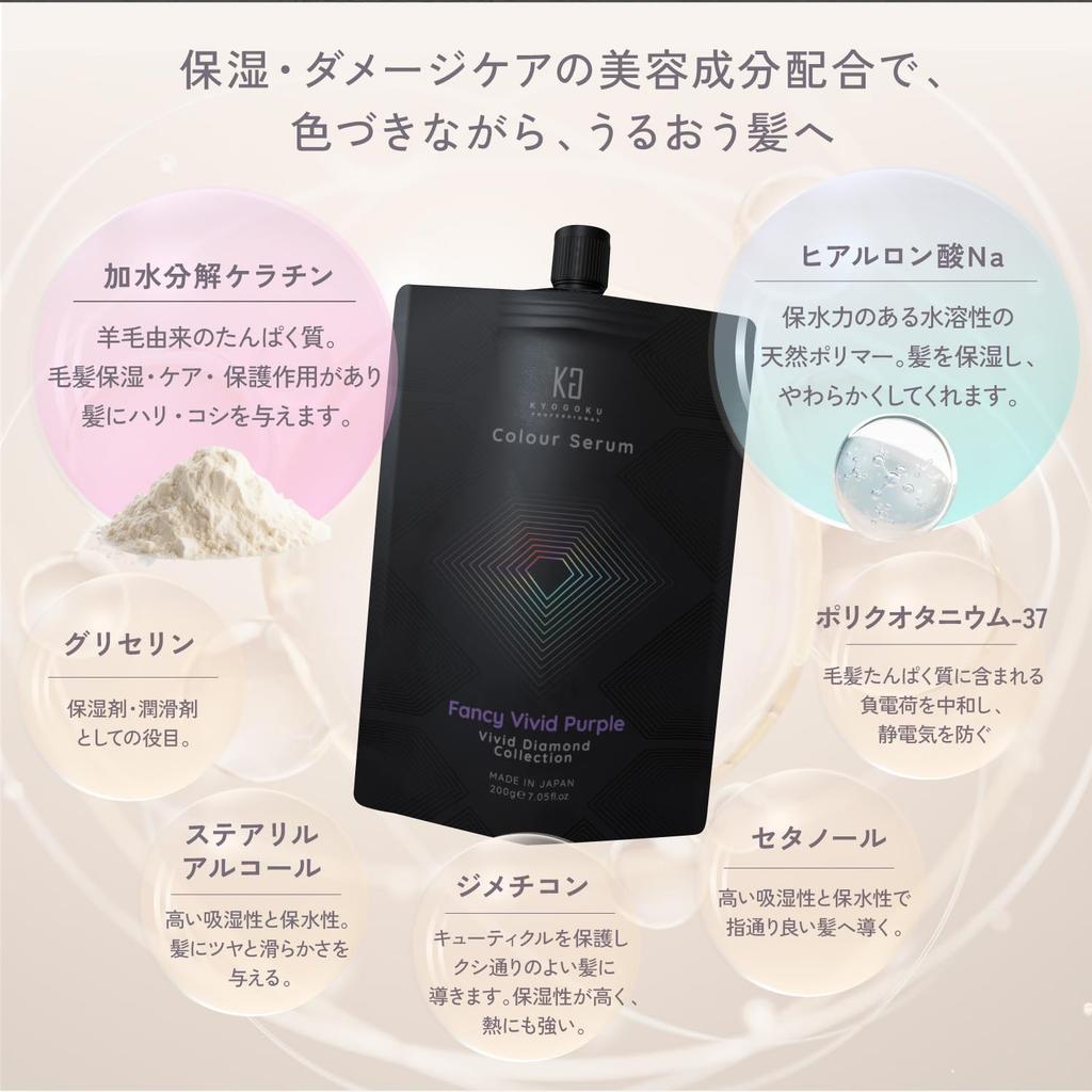 Kyogoku Color Serum, Color Butter, Color Treatment, Hair Repair, Hair Dye Treatment, Gray Hair Dye (Vivid Purple)