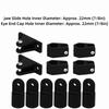 12pcs/set 7/8'' Jaw Slide Black Eye End Cap Fitting Hardware Deck Hinge  Bimini Top Installation