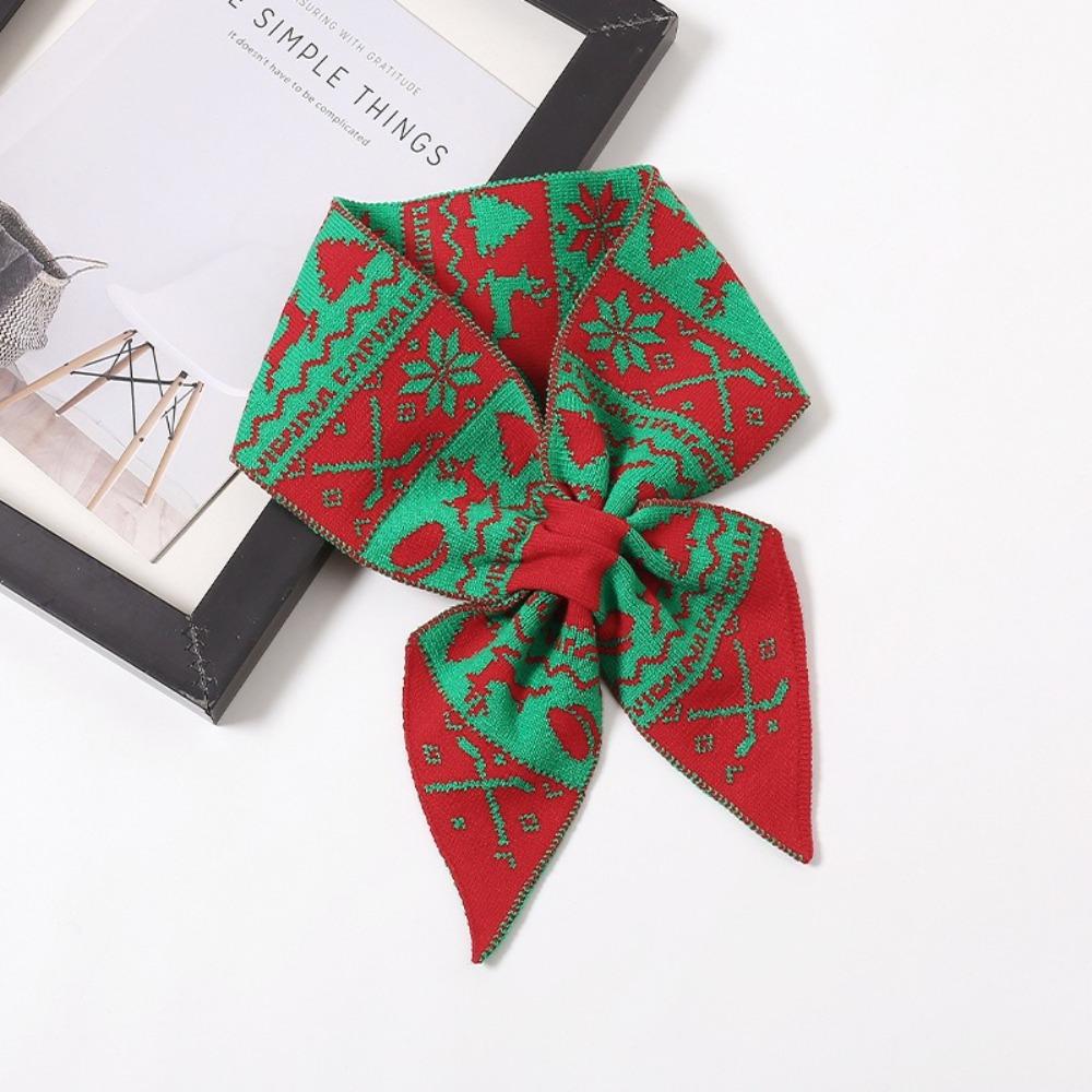 Korean Style Women Scarf Deer Woolen Neckerchiefs Casual Winter Knitted Scarves Gifts