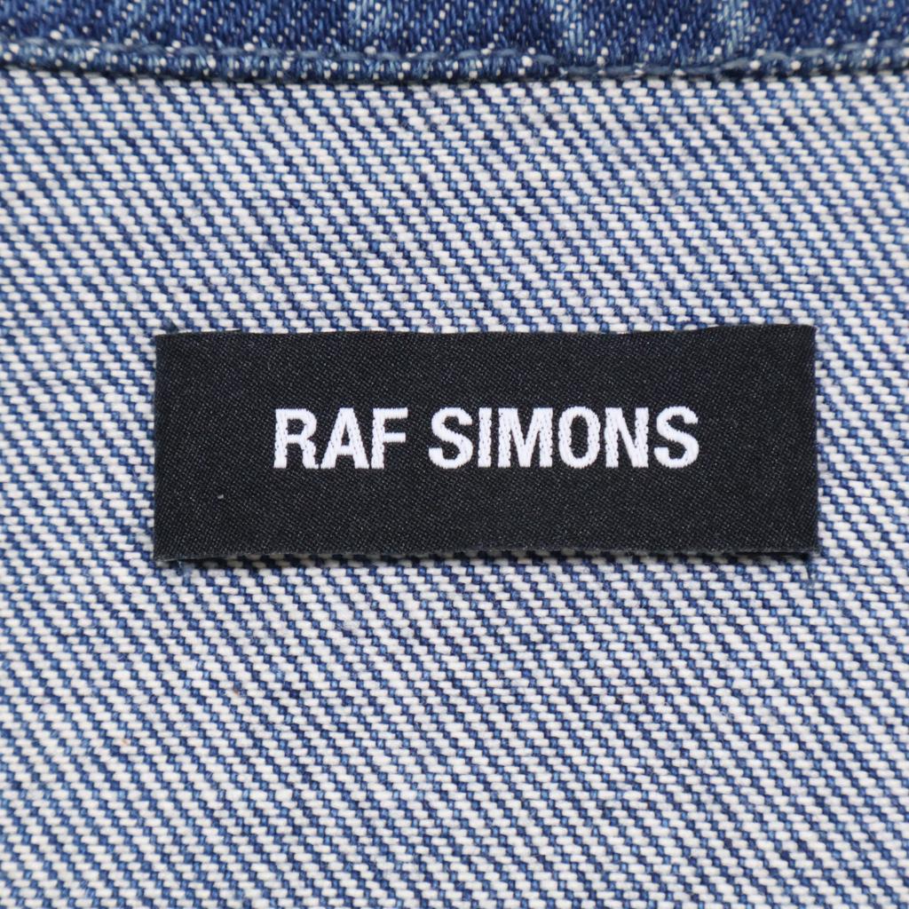 Raf Simons Logo Patch Denim Shirt Jacket M blueUsed