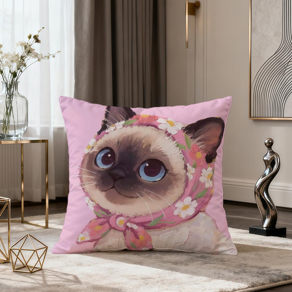 

кавайная мультяшная кошка Кот с капюшоном мягкая наволочка для дивана Декор гостиной Защитные чехлы домашняя наволочка 40X40cm