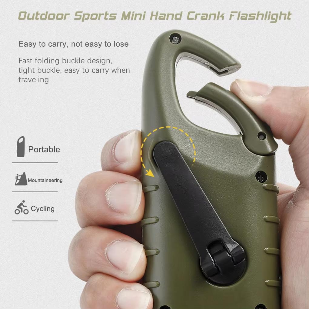 Solar Hand Crank Flashlight Rechargeable LED Emergency Light Outdoor Camping Power Supply Torch for Hiking Survival and Disaster Use