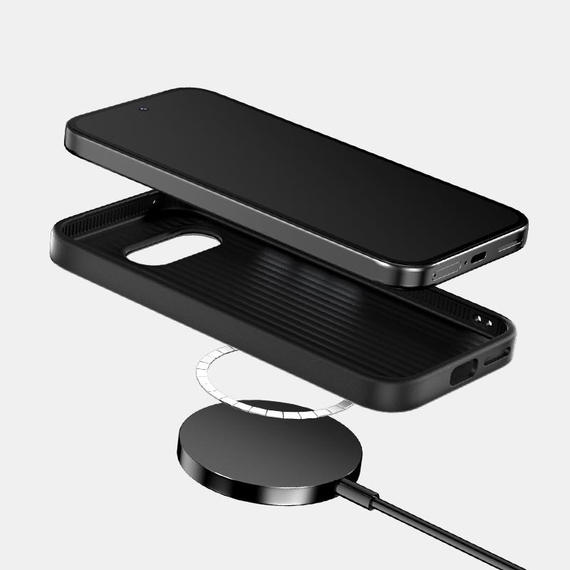 Para Google Pixel 9A Funda Magsafe Delgada Rígida Aleación Lente Magnética Cargador Inalámbrico Fibra de Carbono Funda Cubierta A prueba de Golpes Antideslizante