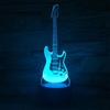 Gitarform 3D Akryl Elektrisk LED Nattlys 7 Fargeskifte Bordlampe