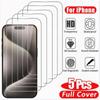 5PCS Clear Glass Film For iPhone 17 16 15 ProMax Screen Protector For iPhone 11 12 13 14 15 Pro Tempered Glass 13Mini 16Plus
