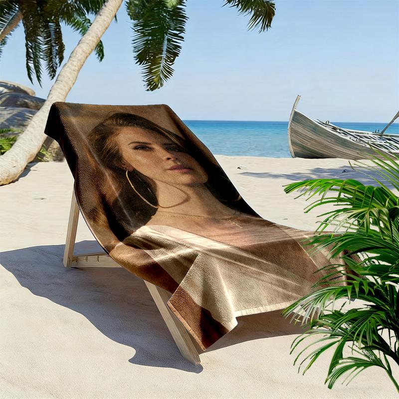 Asciugamano da Spiaggia con Stampa di Lana Del Rey, Asciugamano Grande Morbido ad Asciugatura Rapida per Spiaggia Campeggio Nuoto