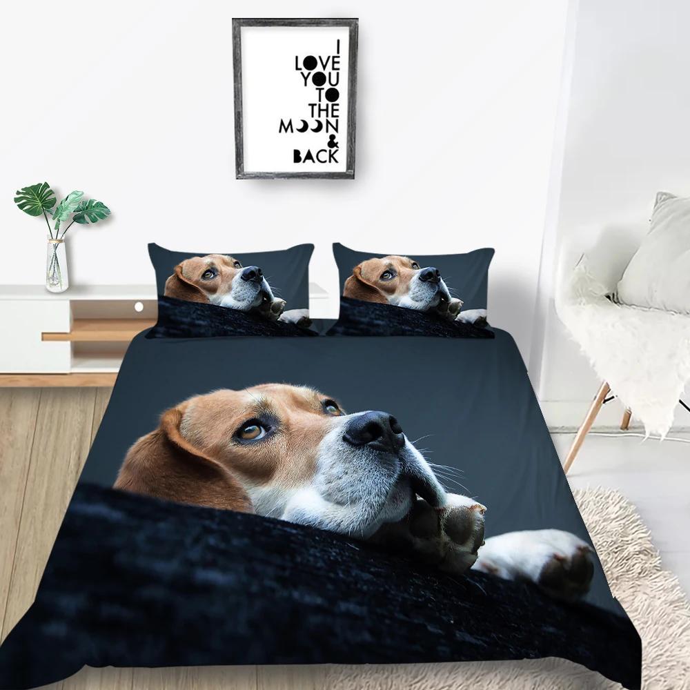 Animal Dog 3D Print A Dog Sleeping On Its Stomach Duvet Cover Design Lovely Pet Dog For Children Women Men Bedroom Decorations