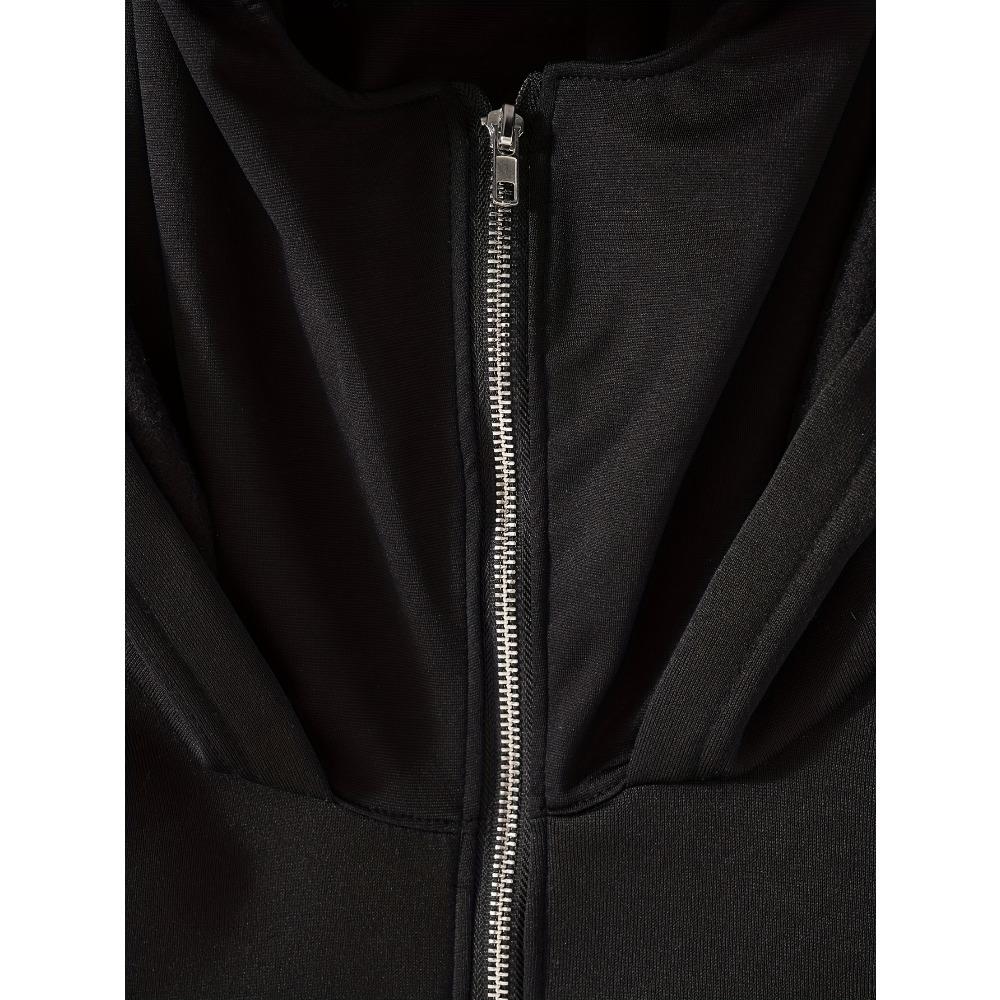 Dragon Patterned Hoodie and Jogging Pants Set, Hooded Zipper and Pants, Casual Streetwear Zipper Hoodie