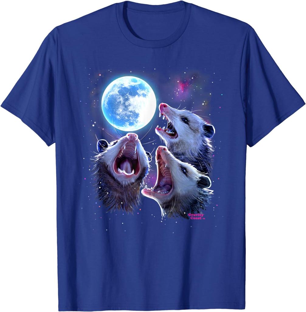 Three Opossums howling at the Moon Funny Pet Possum Shirt TShirt