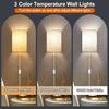 Plug In Wall Sconces Set of Two: Wall Lights with On/Off Switch - Stepless Color Temperature Wall Mount Lamps - Fabric Linen Wall Sconce for Bedroom
