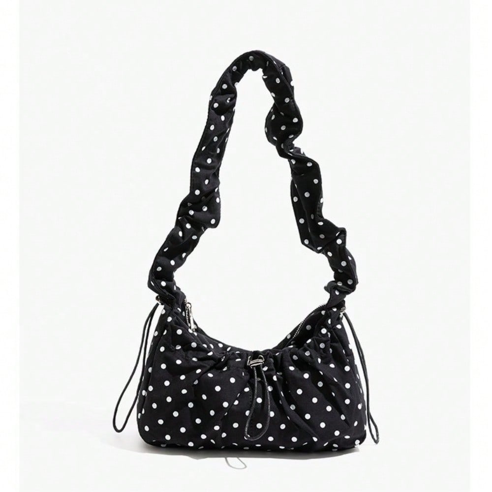 Sac à Bandoulière Pliable à Pois Sac d'Aisselle Petit Sac Frais Sac Messager Sac Ravioli Été black multicolore