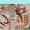 Vintage Floral Branch Ring For Women Stylish Geometric Design Adjustable Copper Jewelry