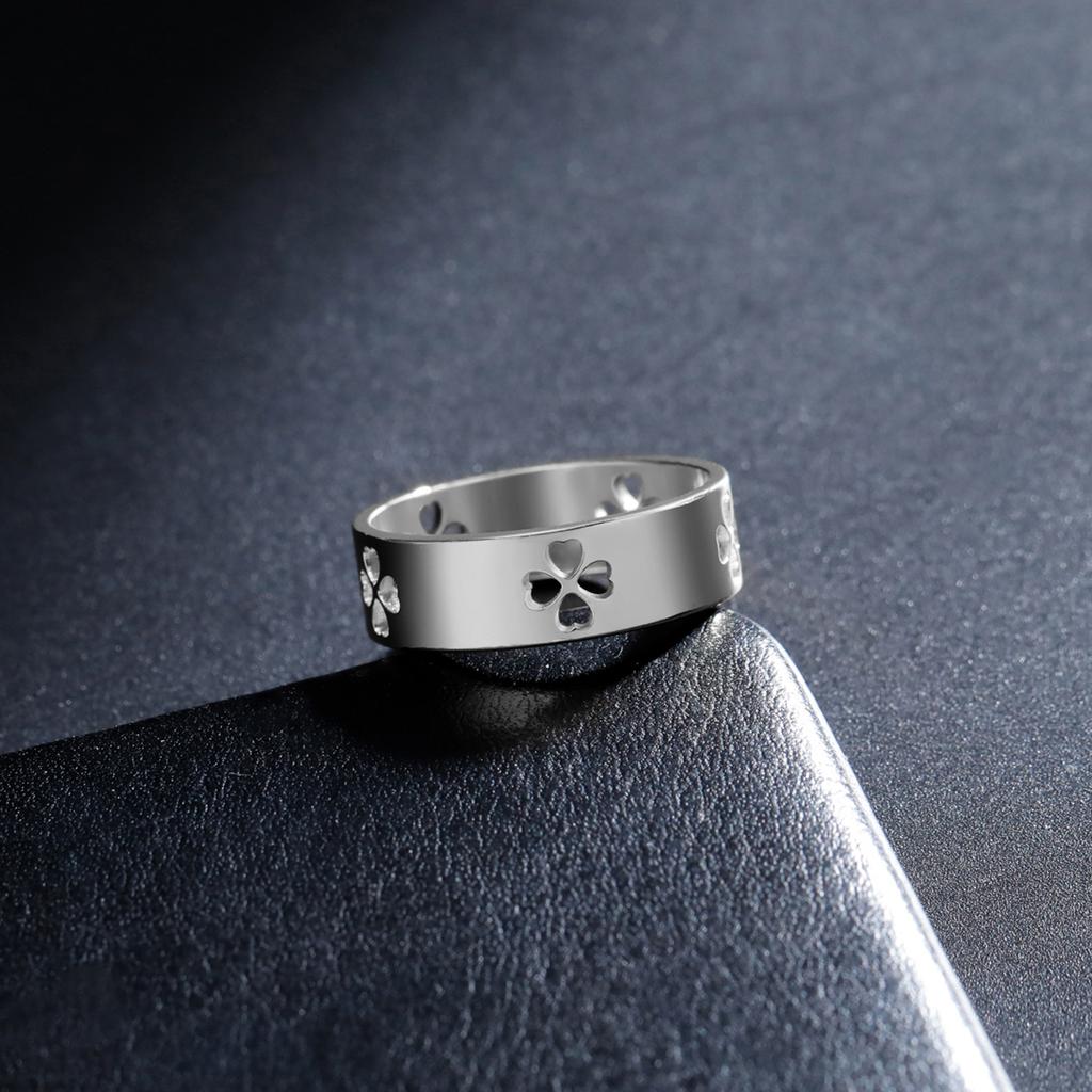 Cazador Stainless Steel Four-leaf Clover Rings for Women Gold Color Lucky Jewelry Anniversary Birthday Gift Wholesale 2026 New