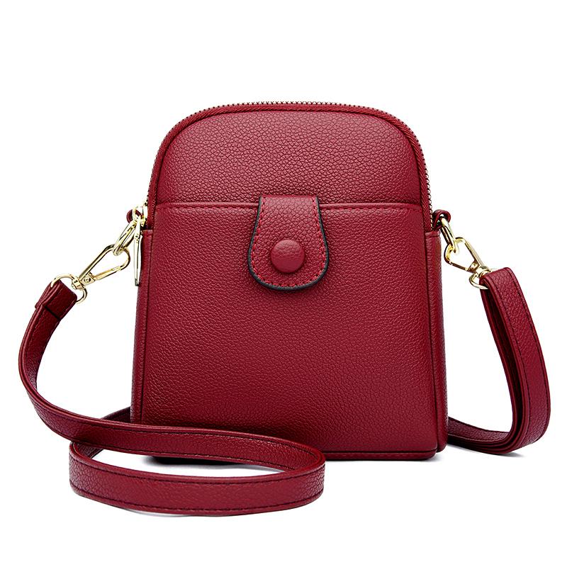 New Retro PU Soft Leather Vertical Women's Crossbody Bag Solid Color Luxury Personalized Designer Shoulder Strap Phone Bag Sac