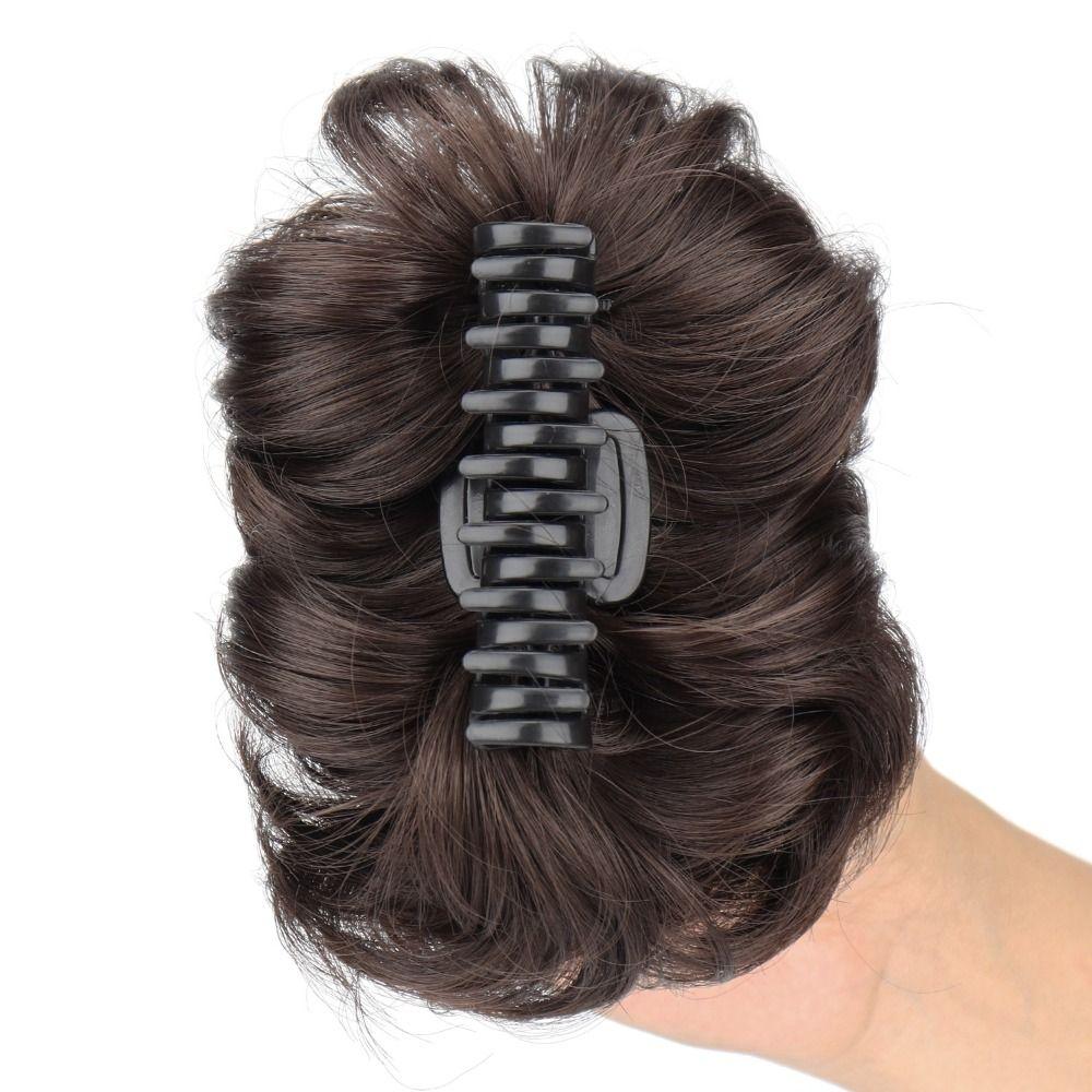 Updo Synthetic Wavy Hair Bun Hair Extensions Claw Clip On Donut Chignon  for Women Girls