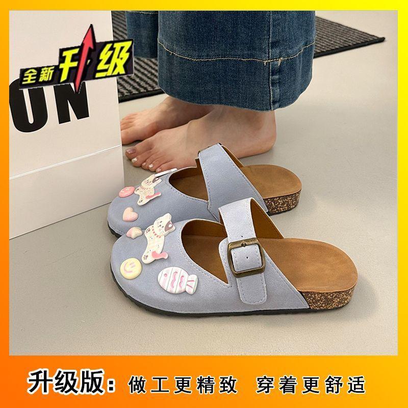 Söta tecknade kattunge tofflor tjock sula mångsidiga halkfria bekväma väskhuvud tofflor 2025 sommar och höst nya Internetkändis mode