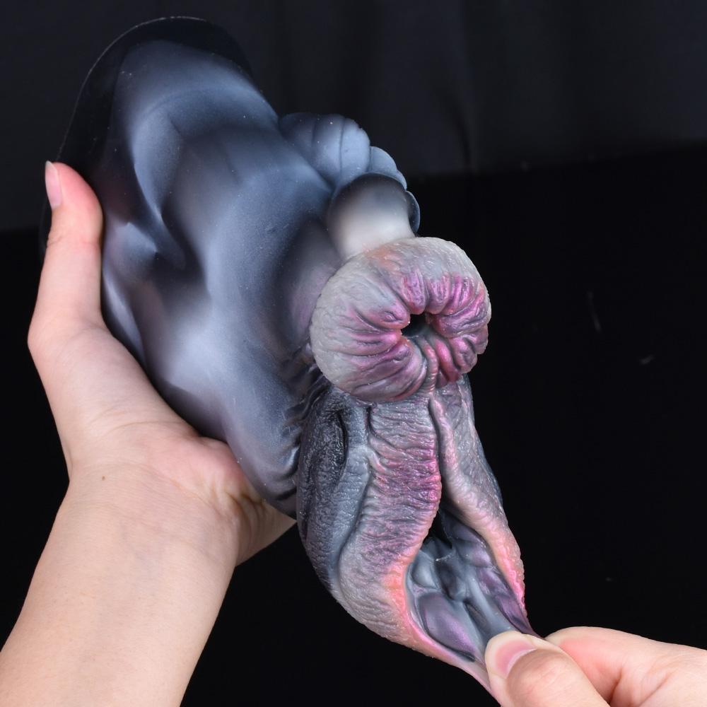 Dual Channel Animal Horse Masturbation Cup Soft Silicone Male Masturbator Realistic Vagina Prostate Massage Adult Sex Toy