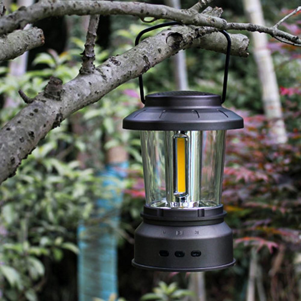 Portable Outdoor Retro Lantern Camping BT Speaker Light Tent Lamp USB Rechargeable Night Handhel