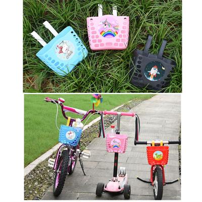 Kids Bike Basket for Boys and Girls Waterproof Plastic Childrens Bike Baskets for Childrens Bicycles and Kids Tricycles