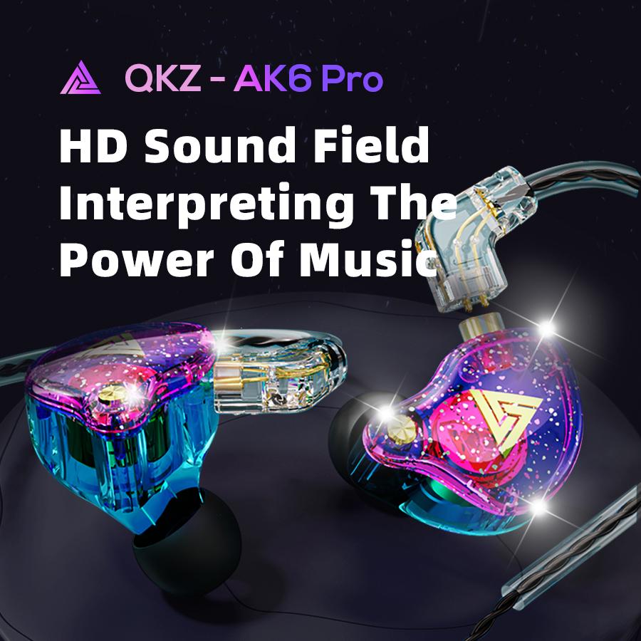 QKZ Original AK6 Pro EDX Pro In Ear Monitor Sport Noise Cancelling Headset 1DD Dynamic Wired Earphones HIFI Bass Earbuds ZST X 7