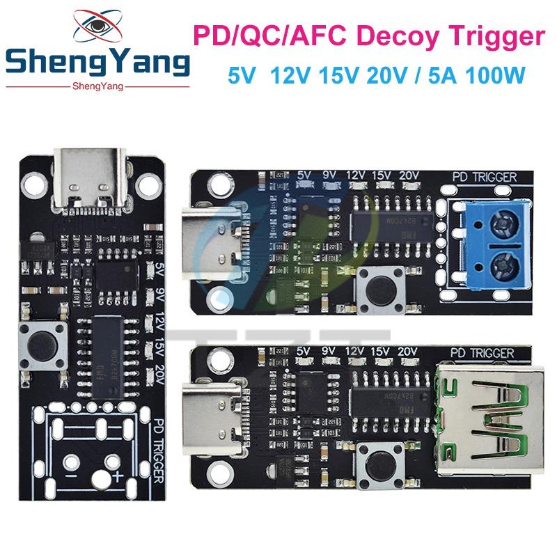 100W 5A USB-C Schnelllade-Trigger-Platinenmodul PD/QC Lockvogelplatine Schnellladung USB Typ-C PD 2.0 3.0 Power Delivery Boost-Modul