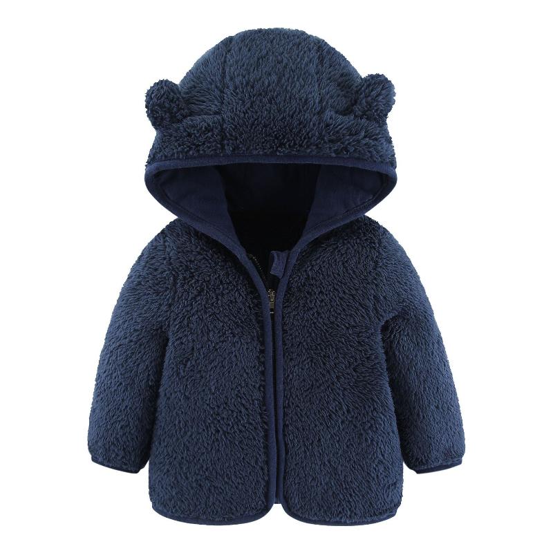 

Long-sleeved Plush Zipper Warm Hooded Top 100 темно-синий
