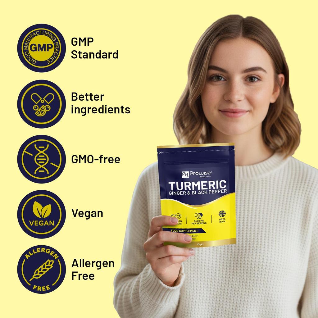 Kurkuma 5400mg Tabletten mit Schwarzem Pfeffer & Ingwer – 95% Curcumin Hochdosierte Formel