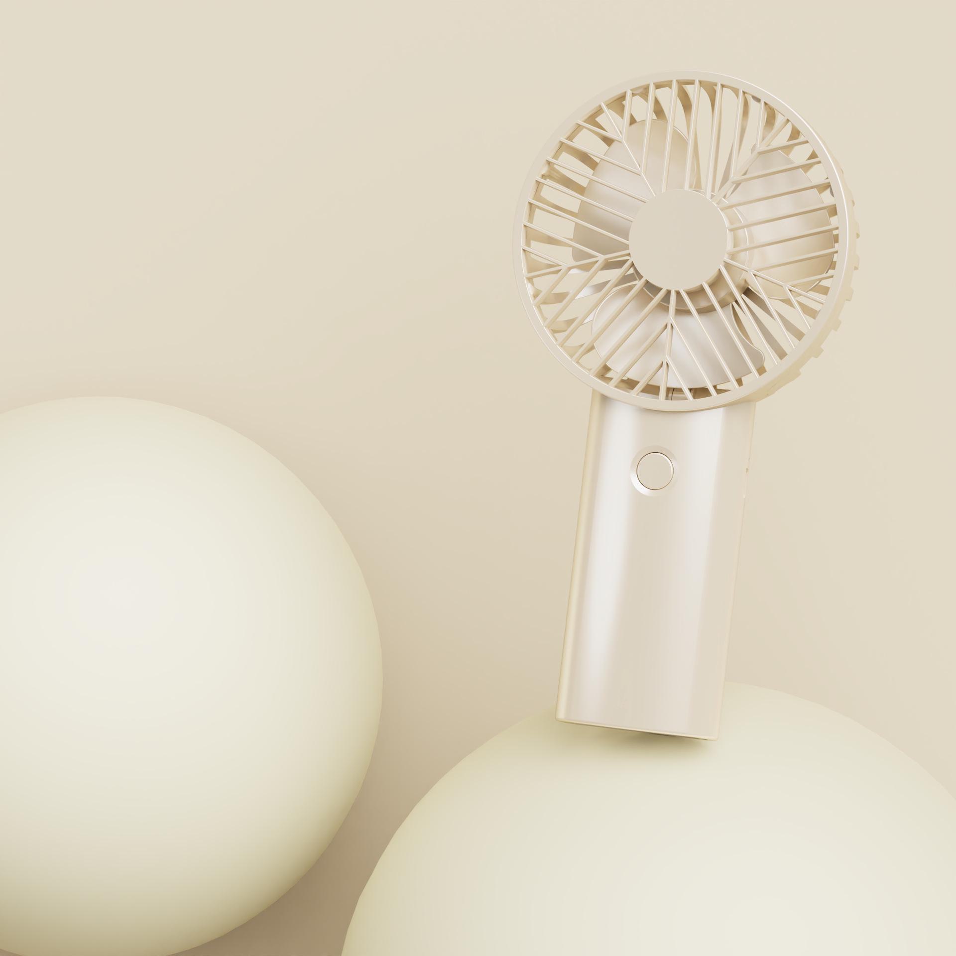 

Портативный мини-вентилятор USB с цифровым дисплеем и возможностью подзарядки от настольного компьютера A10 1200 mAh бежевый