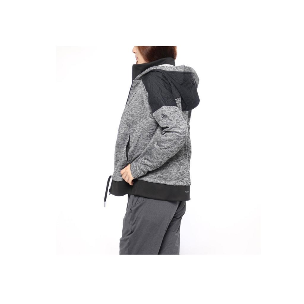 Adidas Fleece Casual Sports Zip-Up Long Sleeve Hooded Jacket Women Jackets Black Gray CZ2182