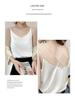 2025 Women's White Satin Camisole Tank Top: Elegant Back Design, Imitation Silk Summer Innerwear