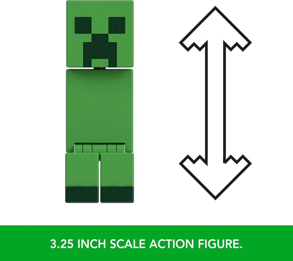 Mattel Minecraft Action Figures & Accessories 2-Pack with Creeper, 3.25-Inch Scale Collectible Toy Set