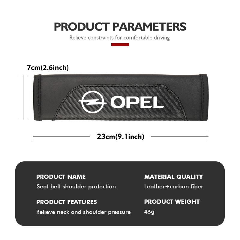 Leather Car Safety Seat Belt Strap Shoulder Pad Accessories For Opel Insignia Astra G J F K Vectra C H Corsa C B D Omega