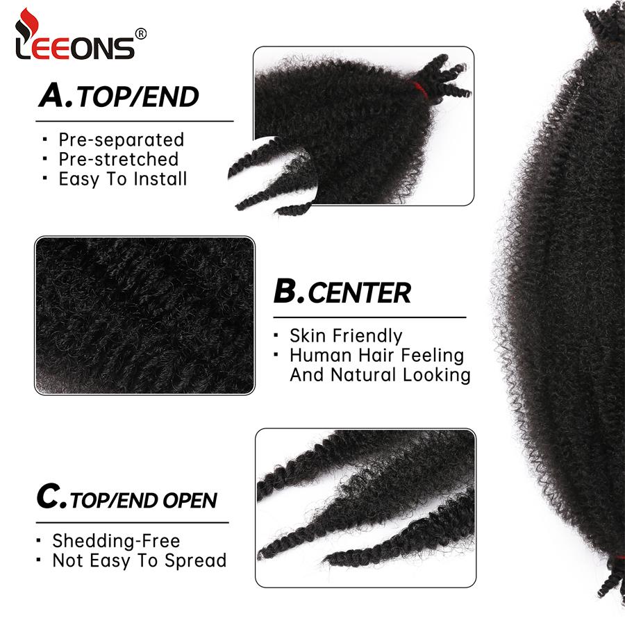 8 Stück Afro-Marley-Twist-Haar – Vorgetrennt, 30,5 Cm, Federnd Gedreht | Für Locs, Häkelflechten, Haarverlängerungen