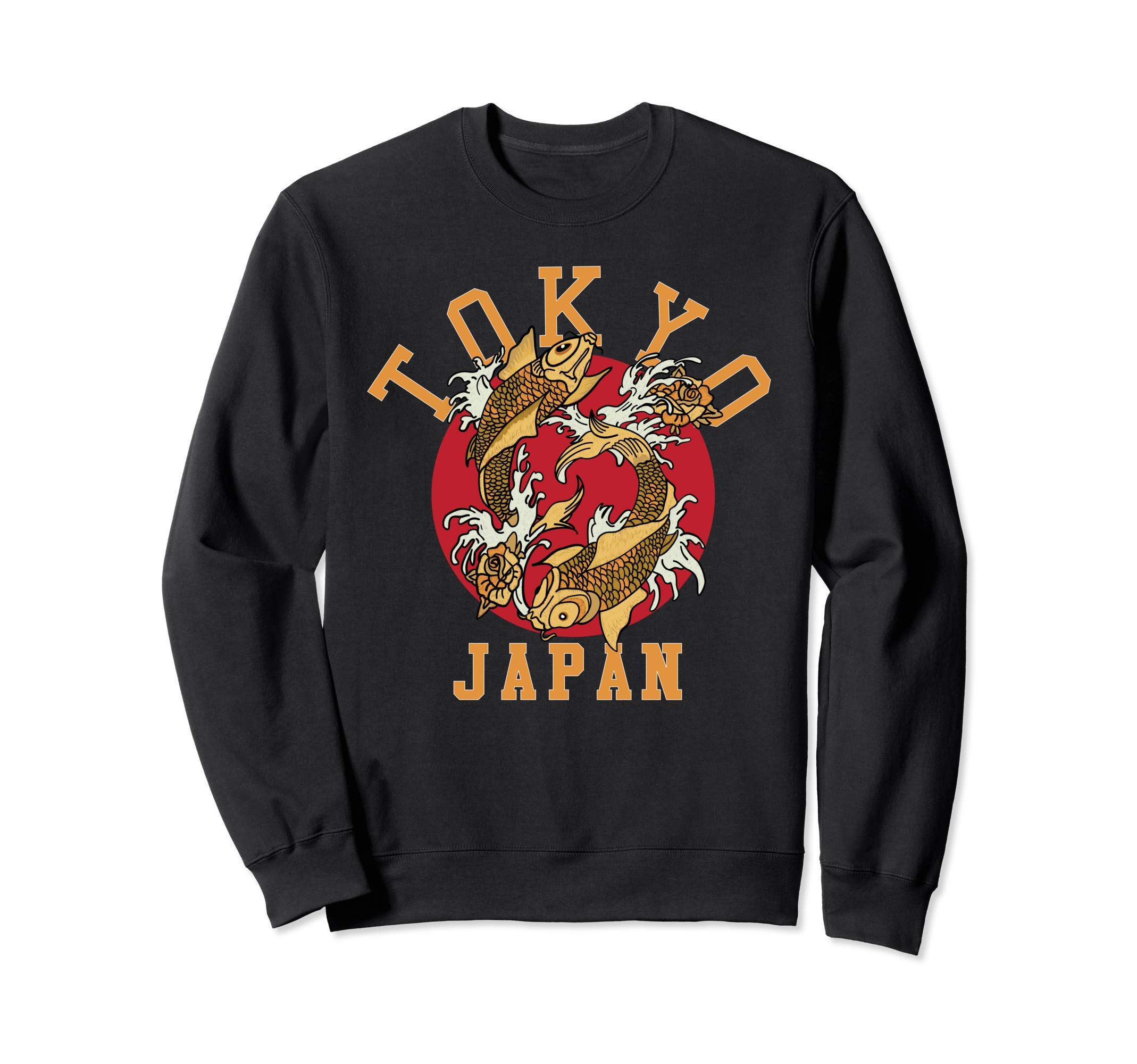 

Tokyo Japanese Streetwear Koi Rising Sun Sukajan Retro Vintage Sweatshirt чёрный