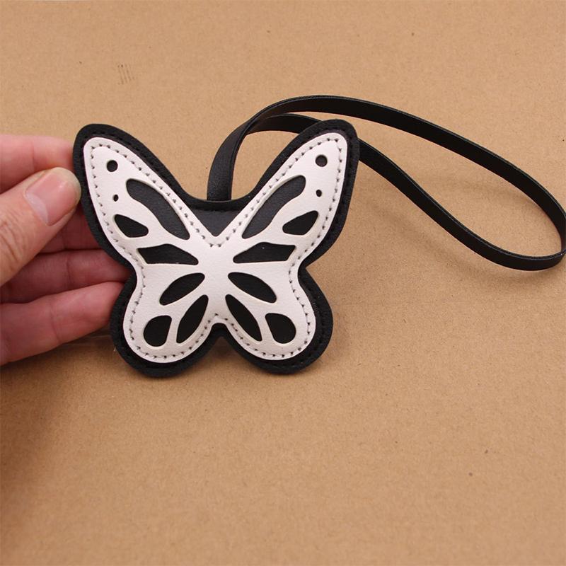 Butterfly Keychain Charm Cute Pu Leather Bag Accessories For Butterfly Lovers Good Gift