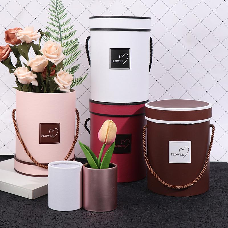 PATIKIL Blumen-Geschenkboxen, 12 Stück, Trapezförmig Mit Griff – Weiß & Schwarz Für Blumensträuße