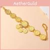 Elegant Gold Alloy Coin Anklet For Women With Dangle Tassels Wedding Foot Jewelry