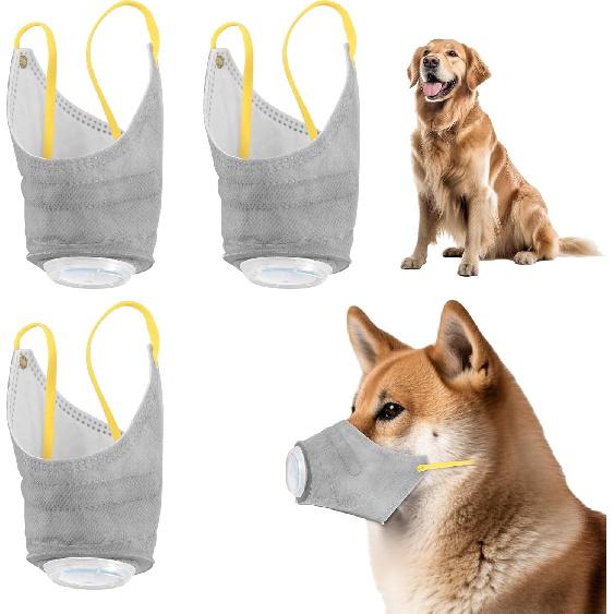 3pcs Adjustable Dog Gas Mask, Creative Dog Face Muzzles Breathable Reble A